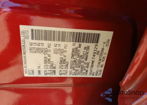 2021 Nissan Rogue Sv из США, поврежденный, VIN 5N1AT3BB4MC749329